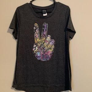 modern lux peace sign tshirt